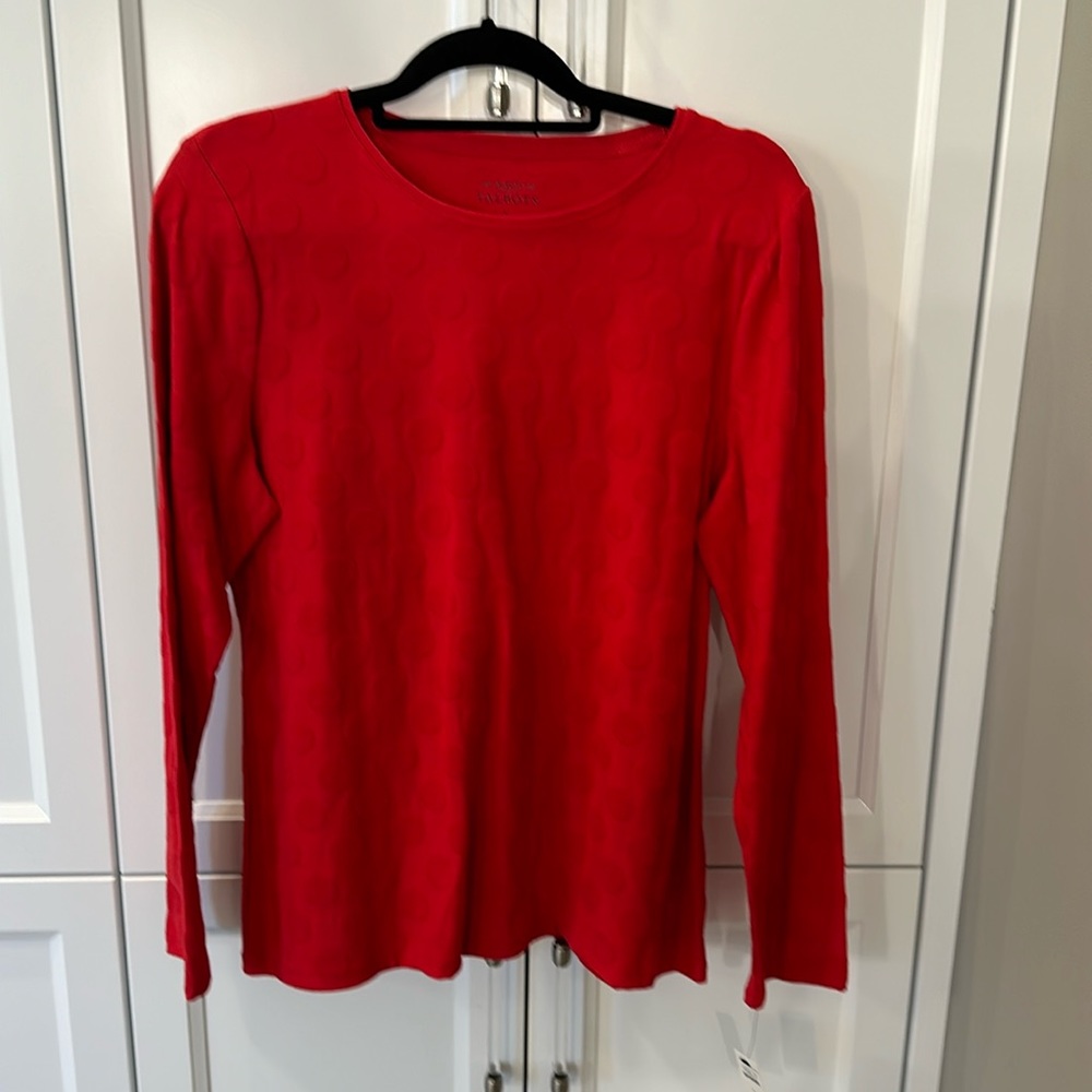 Talbots red knit top. Large new with tags.